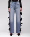 Avec Les Filles Women's Bow Detail High-rise Jeans In Blue