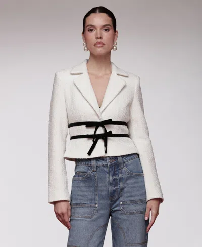 AVEC LES FILLES WOMEN'S BOW DETAIL LONG-SLEEVE LADY JACKET