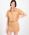Avec Les Filles Eyelet Block Boxy Shirt