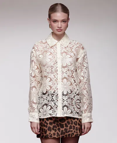 Avec Les Filles Women's Button-down Top In Red