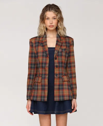 Avec Les Filles Women's Button Front Spread Hourglass Blazer In Multi