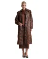 Avec Les Filles Women's Button-front Spread Collar Maxi Coat In Brown,black,python