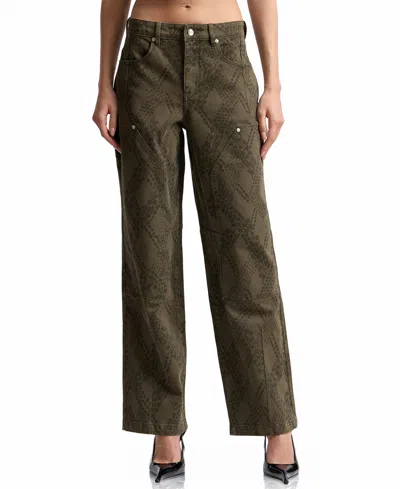 Avec Les Filles Women's Camo Jeans In Green