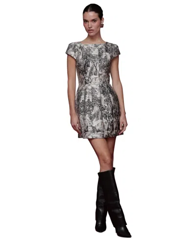 Avec Les Filles Women's Cap-sleeve Mini Dress In Gray