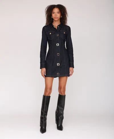 Avec Les Filles Women's Collared Mini Shirt Dress In Animal Print
