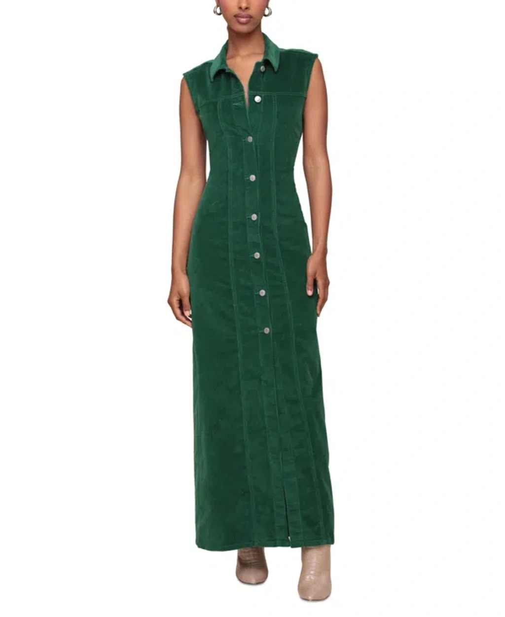 green emerald velvet dress Hold My Hand Emerald Green Corduroy Dress – Shop the Mint main image 1