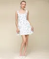 Avec Les Filles Floral Corset Skater Minidress In Embroidered Scattered Ditsy