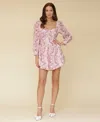 Avec Les Filles Women's Cotton Floral Puff-sleeve Mini Dress In Antoinette Floral