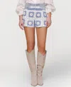Avec Les Filles Crochet Denim Cutoff Shorts