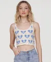 Avec Les Filles Heart Crochet Crop Tank
