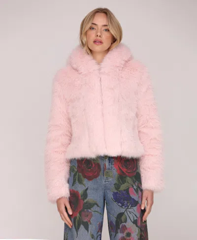 Avec Les Filles Women's Cropped Long Sleeve Jacket In Pink