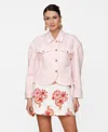 Avec Les Filles Women's Curved-hem Shacket In Pink