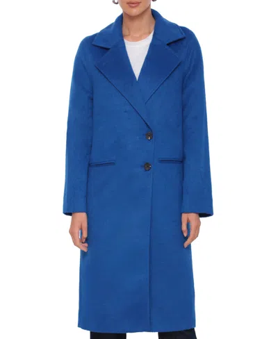 Avec Les Filles Women's Double-breasted Walker Coat In Lapis