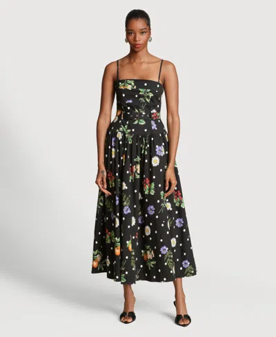 Avec Les Filles Women's Drop Waist Belted Midi Dress In Black