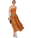 Avec Les Filles Women's Drop Waist Sweetheart Neck Maxi Dress In Multi