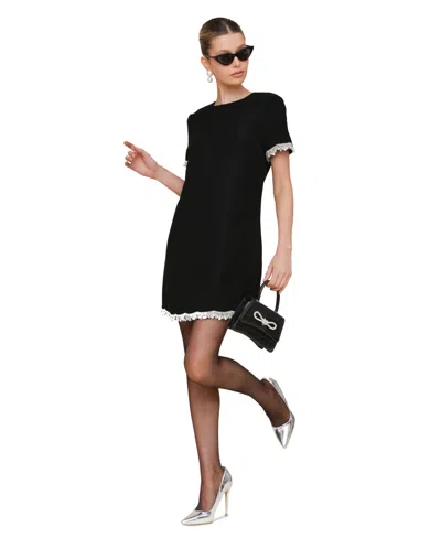 Avec Les Filles Women's Embellished A-line Dress In Black