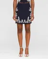 Avec Les Filles Women's Seahorse Embroidered Mini Skirt