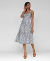 Avec Les Filles Women's Fiesta Square-neck Midi Dress In White