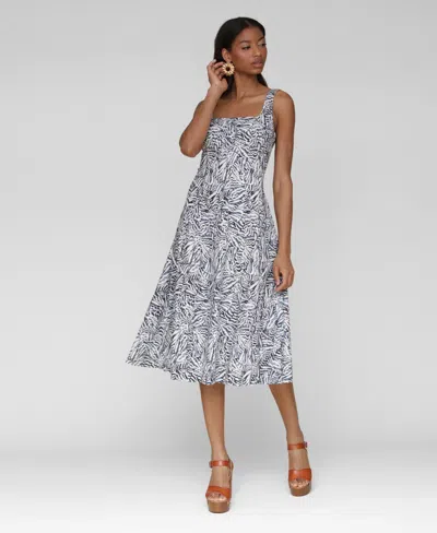 Avec Les Filles Women's Fiesta Square-neck Midi Dress In White