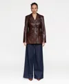 Avec Les Filles Fitted Blazer In Brown