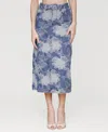 Avec Les Filles Women's Floral Denim Maxi Skirt
