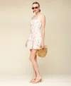 Avec Les Filles Panel Detail Linen Blend Minidress In Neutral