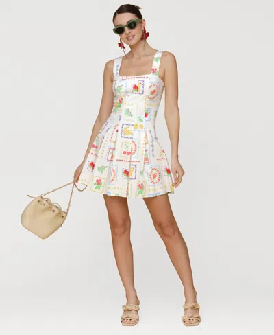 Avec Les Filles Women's Fruit-print Flared Mini Dress