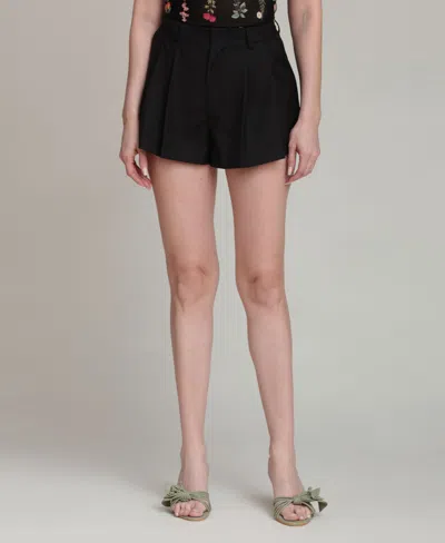 Avec Les Filles Women's High-rise Pleated Shorts In Black