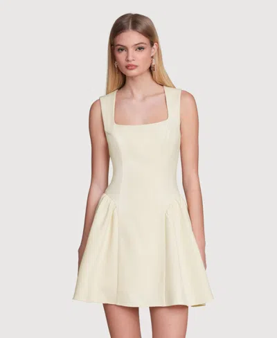 Avec Les Filles Women's Hip Flounce Mini Dress In Yellow