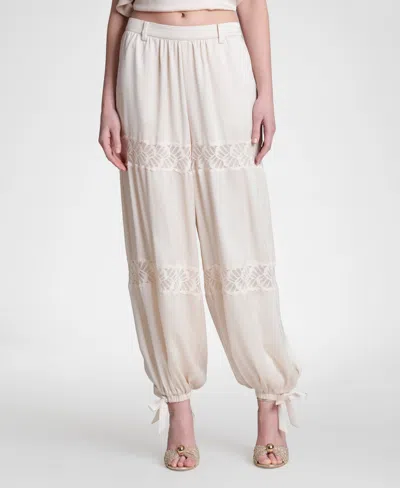 Avec Les Filles Women's Lace Combo Balloon Pants In Blue