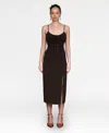 Avec Les Filles Women's Lace Up Corset Midi Dress In Brown