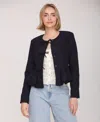 Avec Les Filles Women's Long Sleeve Bow Jacket In Animal Print