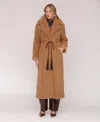 Avec Les Filles Women's Long Sleeve Oversized Belted Coat In Brown