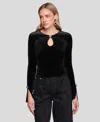 Avec Les Filles Long Sleeve Boatneck Shirt In Black