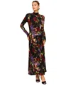 Avec Les Filles Women's Long Sleeves Printed Maxi Dress In Multi