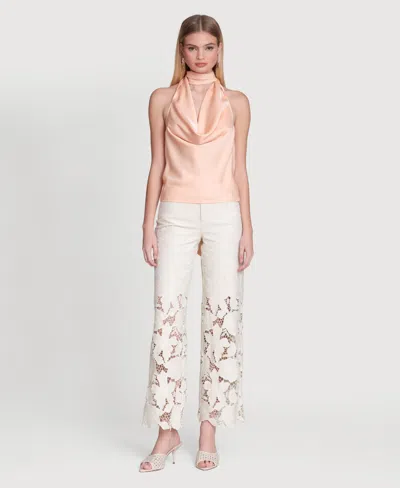 Avec Les Filles Women's Long Tie Halter Top In Neutral