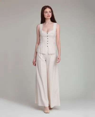 Avec Les Filles Women's Mid Rise Wide Leg Trousers In Neutral