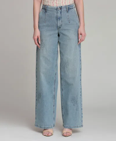 Avec Les Filles Women's Mid-rise High Curve Jeans In Blue