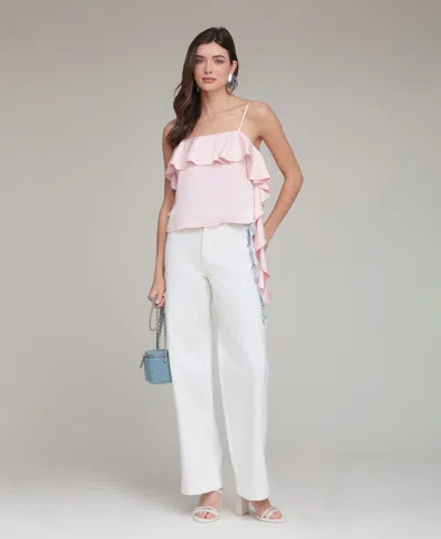 Avec Les Filles Women's Mid-rise Wide-leg Cotton Jeans In White