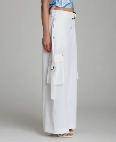 Avec Les Filles Women's Mid-rise Wide-leg Pants In White