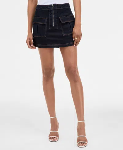 Avec Les Filles Women's Mini Cargo Skort In Blue