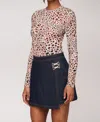 Avec Les Filles Women's Mini Envelope Denim Skort In Multi