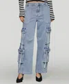 Avec Les Filles Baggy Cargo Jeans In Blue