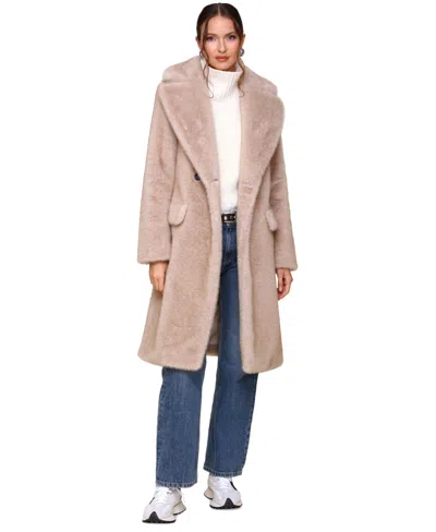 Avec Les Filles Women's Notched-collar Faux-fur Coat In Beige