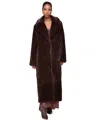 Avec Les Filles Women's Notched-collar Faux-fur Maxi Coat In Chocolate