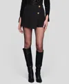Avec Les Filles Button Detail Miniskort In Black
