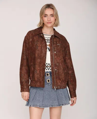 Avec Les Filles Women's Oversized Bomber Jacket In Brown