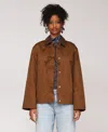 Avec Les Filles Tie Oversize Chore Jacket In Brown