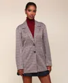 Avec Les Filles Houndstooth Knit Longline Blazer In Heritage Houndstooth