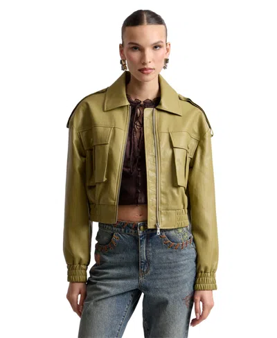 Avec Les Filles Women's Oversized Strong Shoulder Jacket In Green